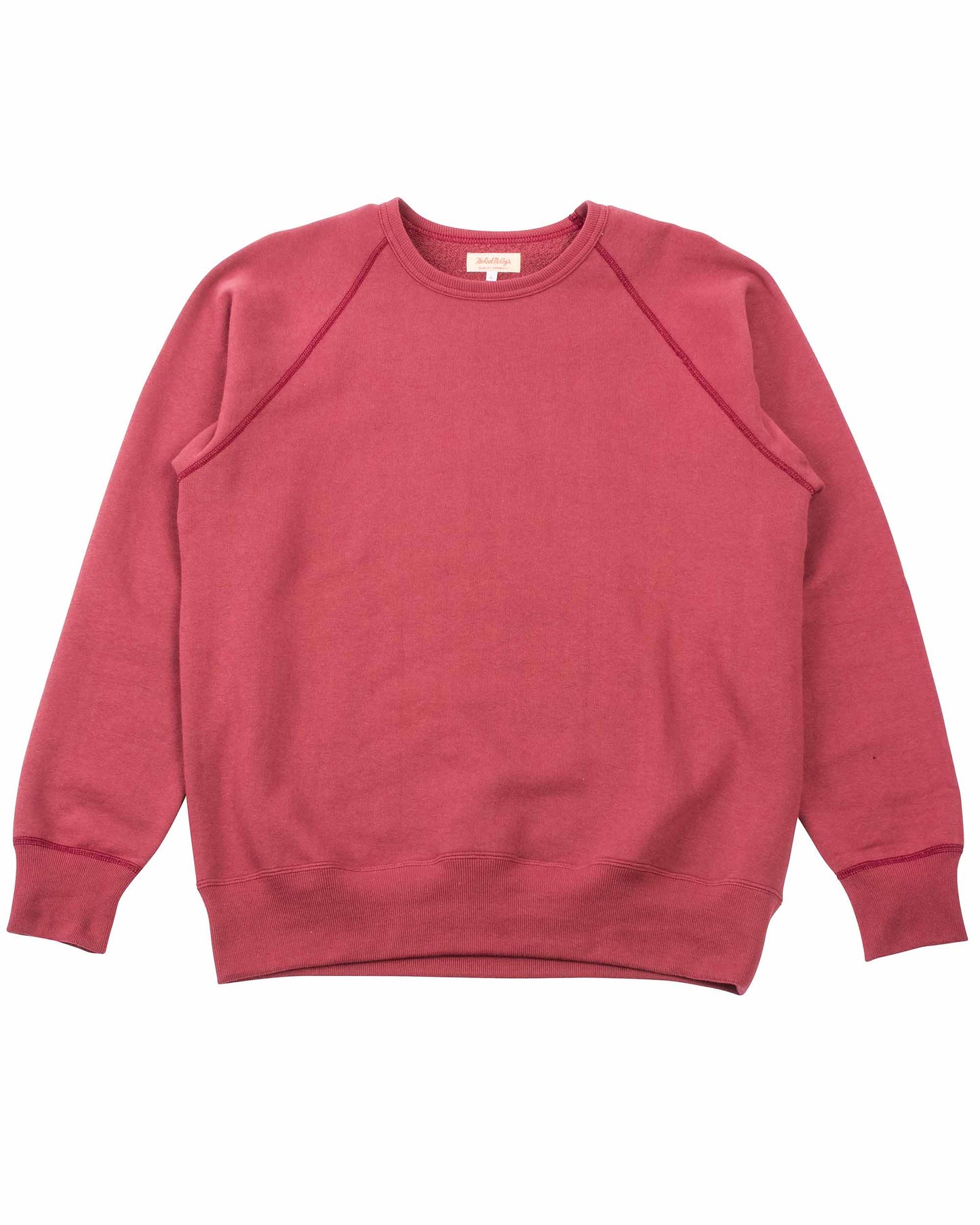 The Real McCoy's MC21018 9oz. Loopwheel Raglan Sleeve Sweatshirt Maroon