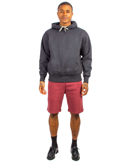 The Real McCoy's MC21019 9oz. Loopwheel Sweatshorts Maroon Model