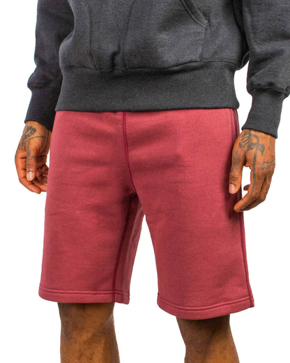 The Real McCoy's MC21019 9oz. Loopwheel Sweatshorts Maroon Close