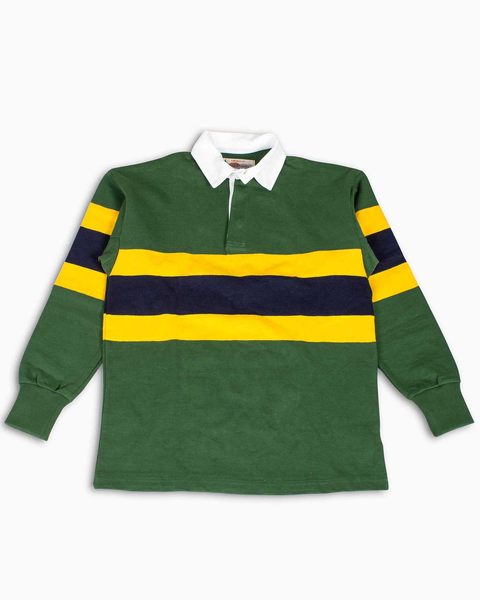 The Real McCoy's MC21021 Climbers' Striped Rugby Shirt Green