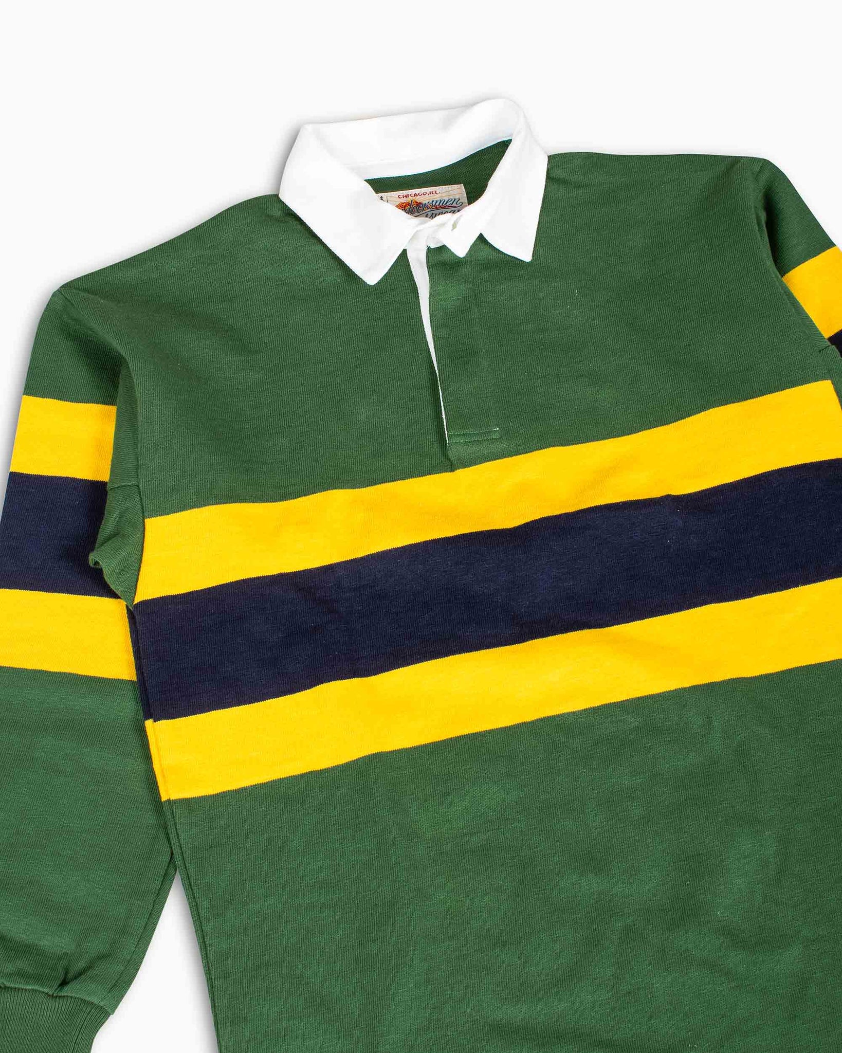 The Real McCoy's MC21021 Climbers' Striped Rugby Shirt Green Details