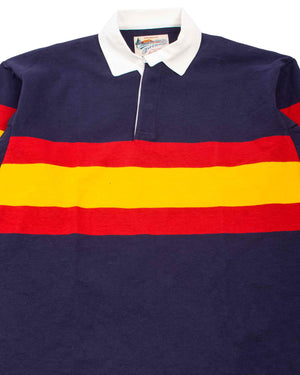 The Real McCoy's MC21021 Climbers' Striped Rugby Shirt Navy Details
