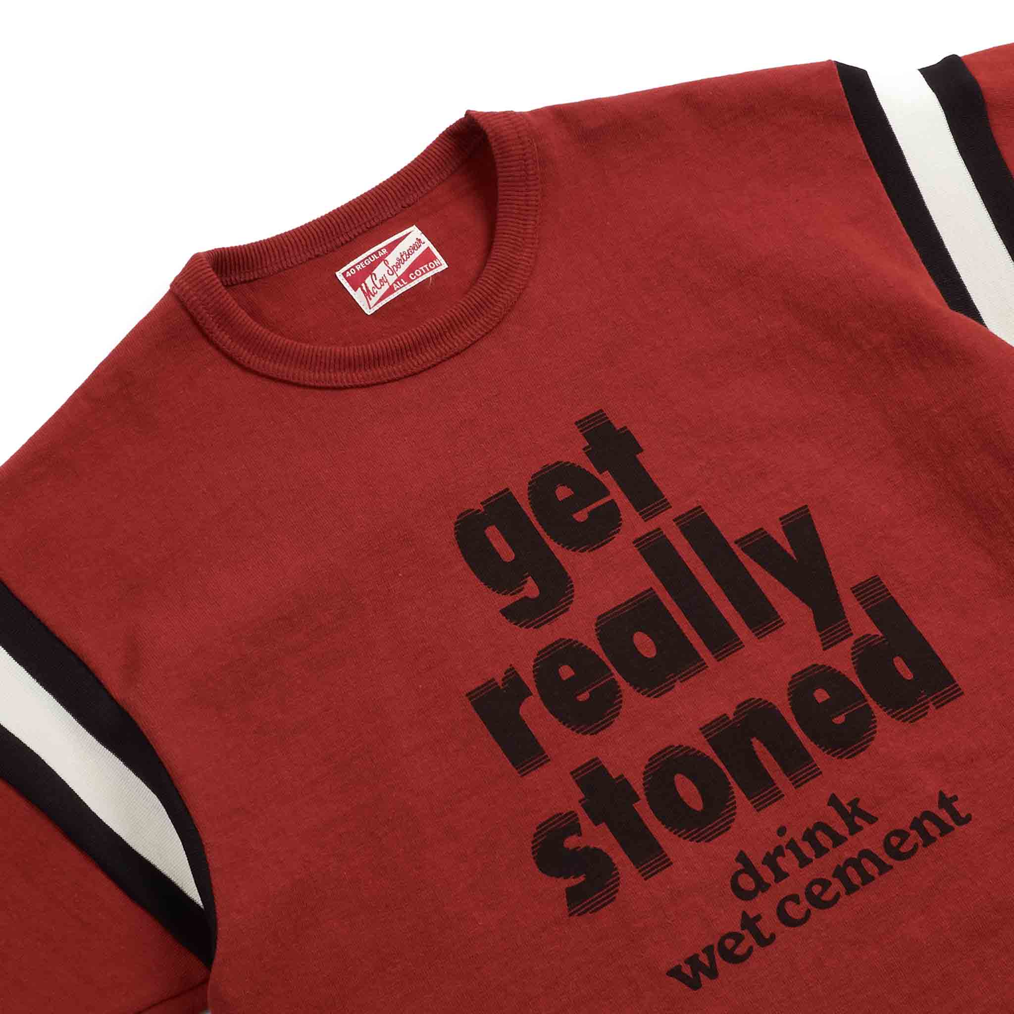 The Real McCoy's MC21027 Cotton Athletic Jersey / Get Really Stoned Red Close