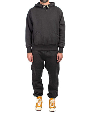 The Real McCoy’s MC21106 13 oz. Wool Loopwheel Hooded Sweatshirt Black Model