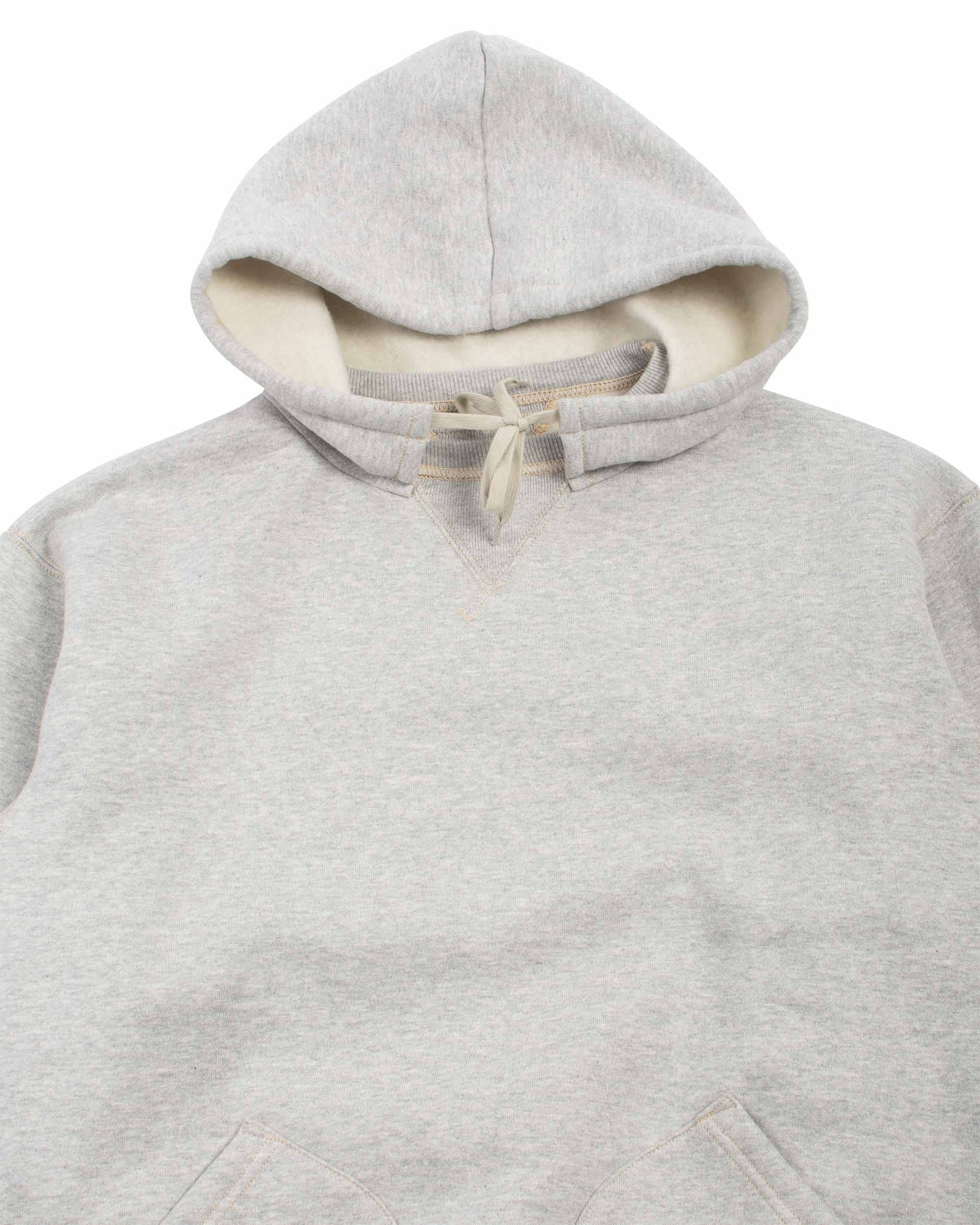 The Real McCoy’s MC21106 13 oz. Wool Loopwheel Hooded Sweatshirt Medium Grey Detail