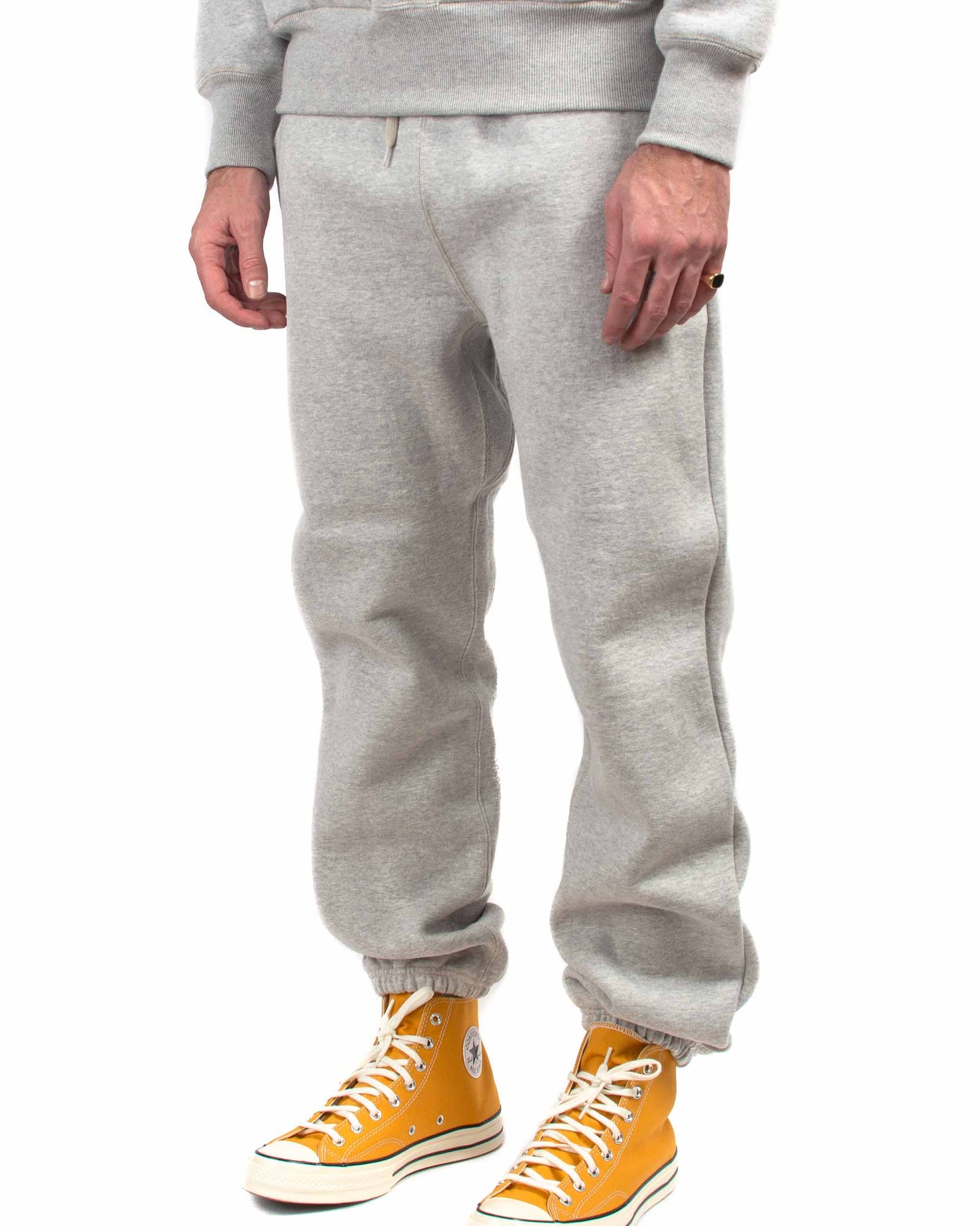 The Real McCoy's MC21107 13 oz. Wool Loopwheel Sweatpants Medium Grey Close