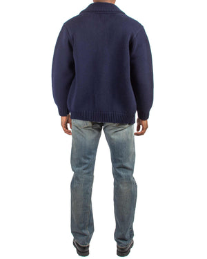 The Real McCoy's MC21113 Heavy Wool Cashmere Sweater Navy Back