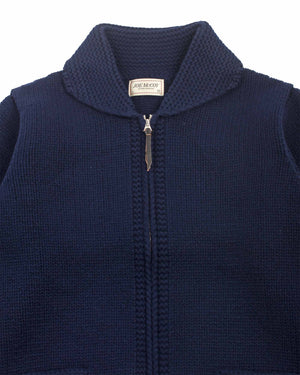 The Real McCoy's MC21113 Heavy Wool Cashmere Sweater Navy Detail