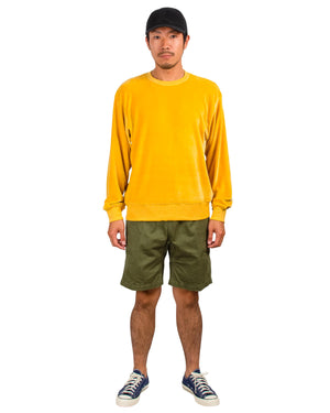 The Real McCoy's MC22002 Cotton Rayon Pile Sweatshirt Yellow Model