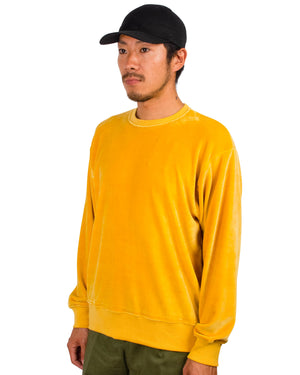 The Real McCoy's MC22002 Cotton Rayon Pile Sweatshirt Yellow Close
