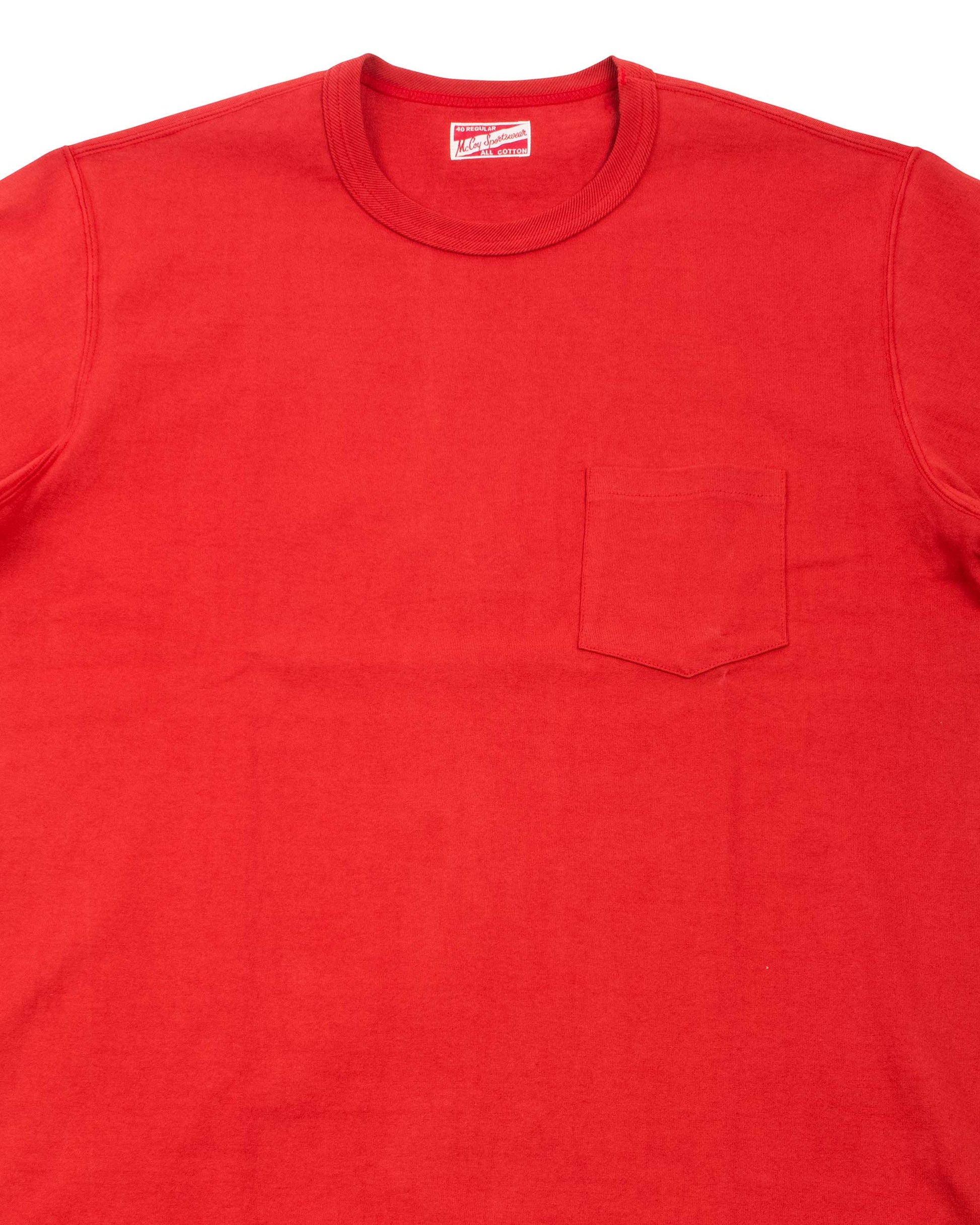 The Real McCoy's MC22006 Pocket Tee Cherry Details