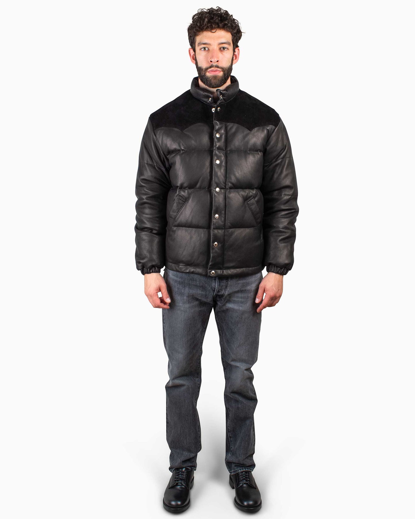The Real McCoy's MJ20119 Deerskin Down Jacket (Black) Model