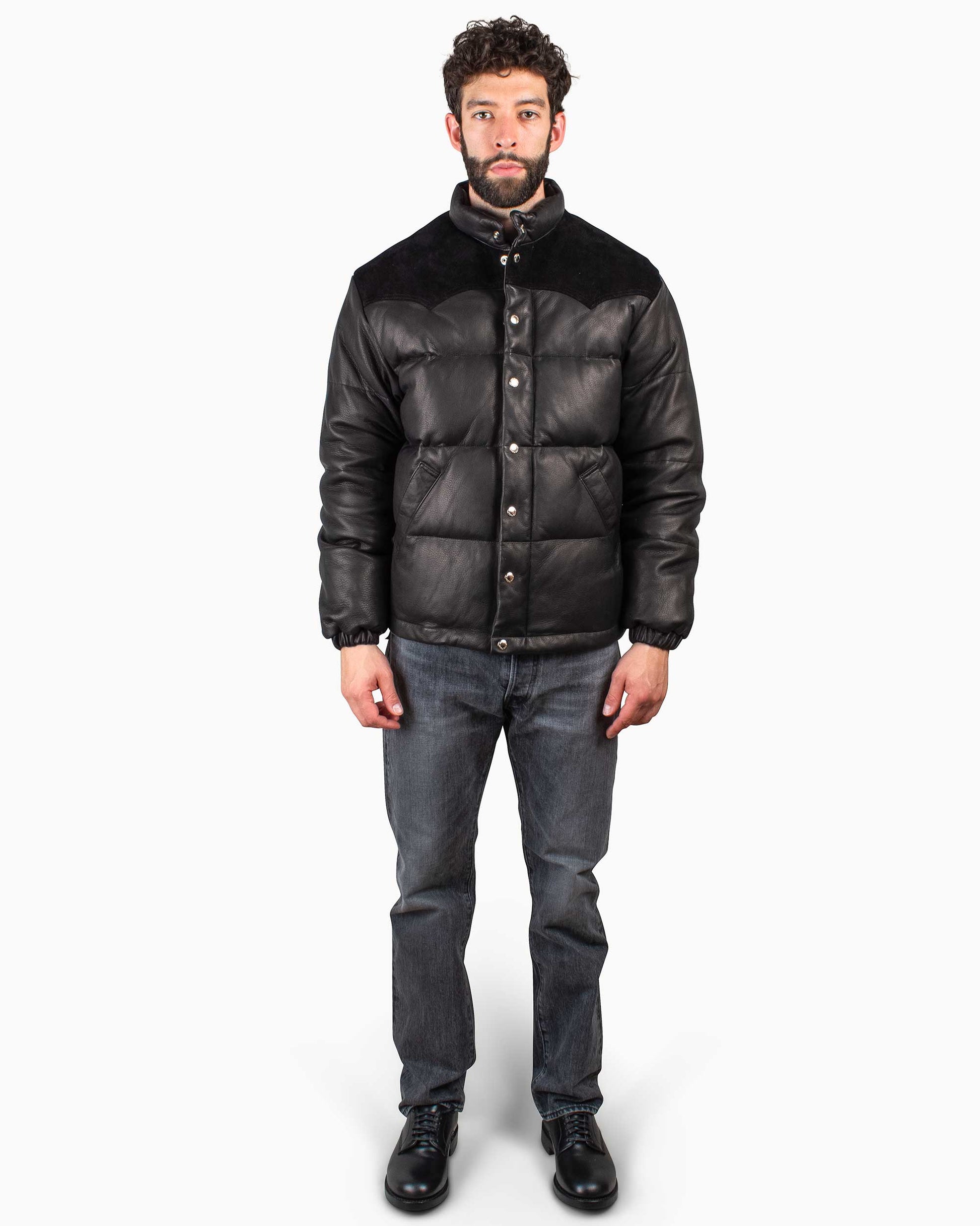 The Real McCoy's MJ20119 Deerskin Down Jacket (Black) Model