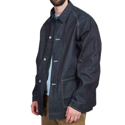 The Real McCoy's MJ21019 8HU WW2 Denim Chore Coat Indigo Side