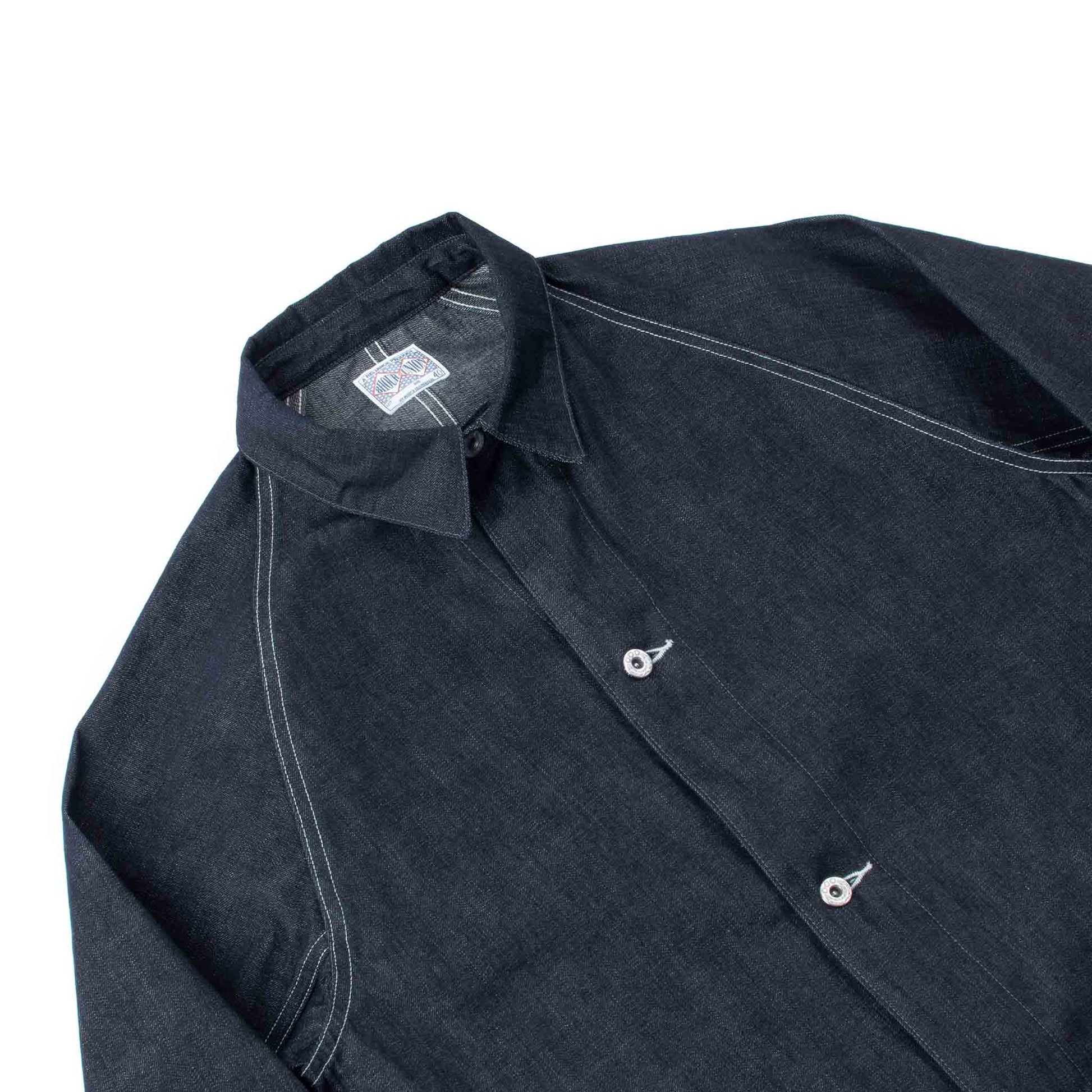 The Real McCoy's MJ21019 8HU WW2 Denim Chore Coat Indigo Close