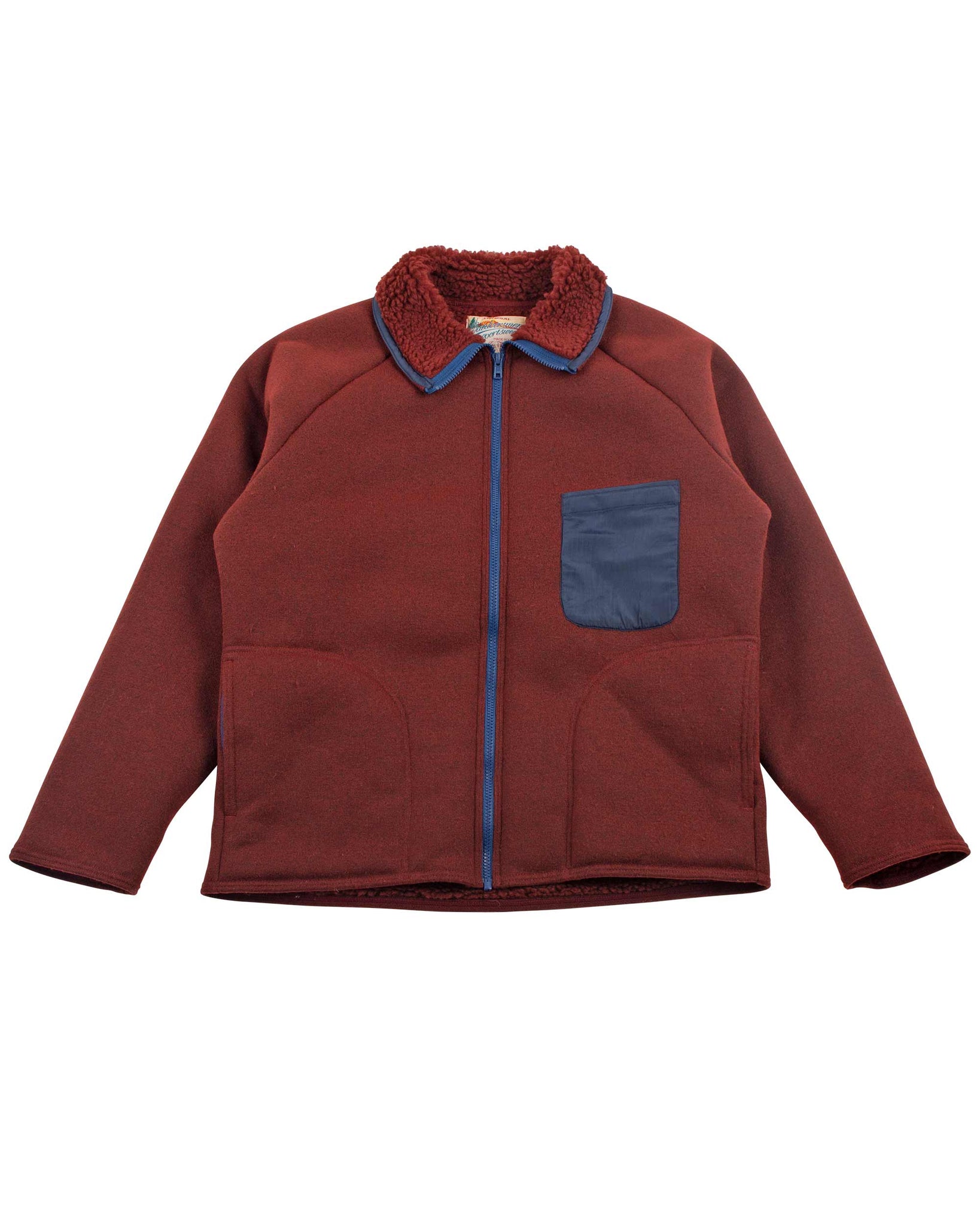 The Real McCoy's MJ21120 Outdoor Pile Cardigan Brick Red