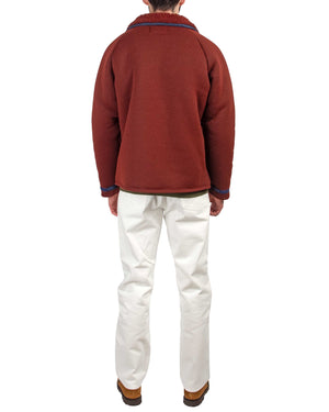 The Real McCoy's MJ21120 Outdoor Pile Cardigan Brick Red Back