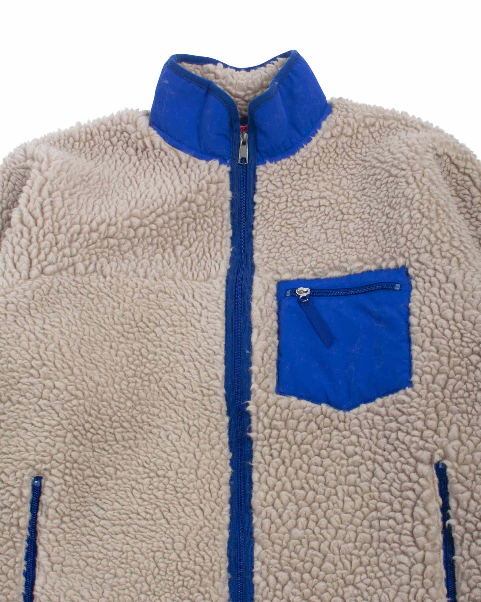 The Real McCoy's MJ21121 Outdoor Wool Pile Jacket Ecru DEtail