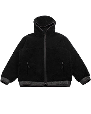 The Real McCoy's MJ21122 Outdoor Wool Pile Hooded Jacket Black