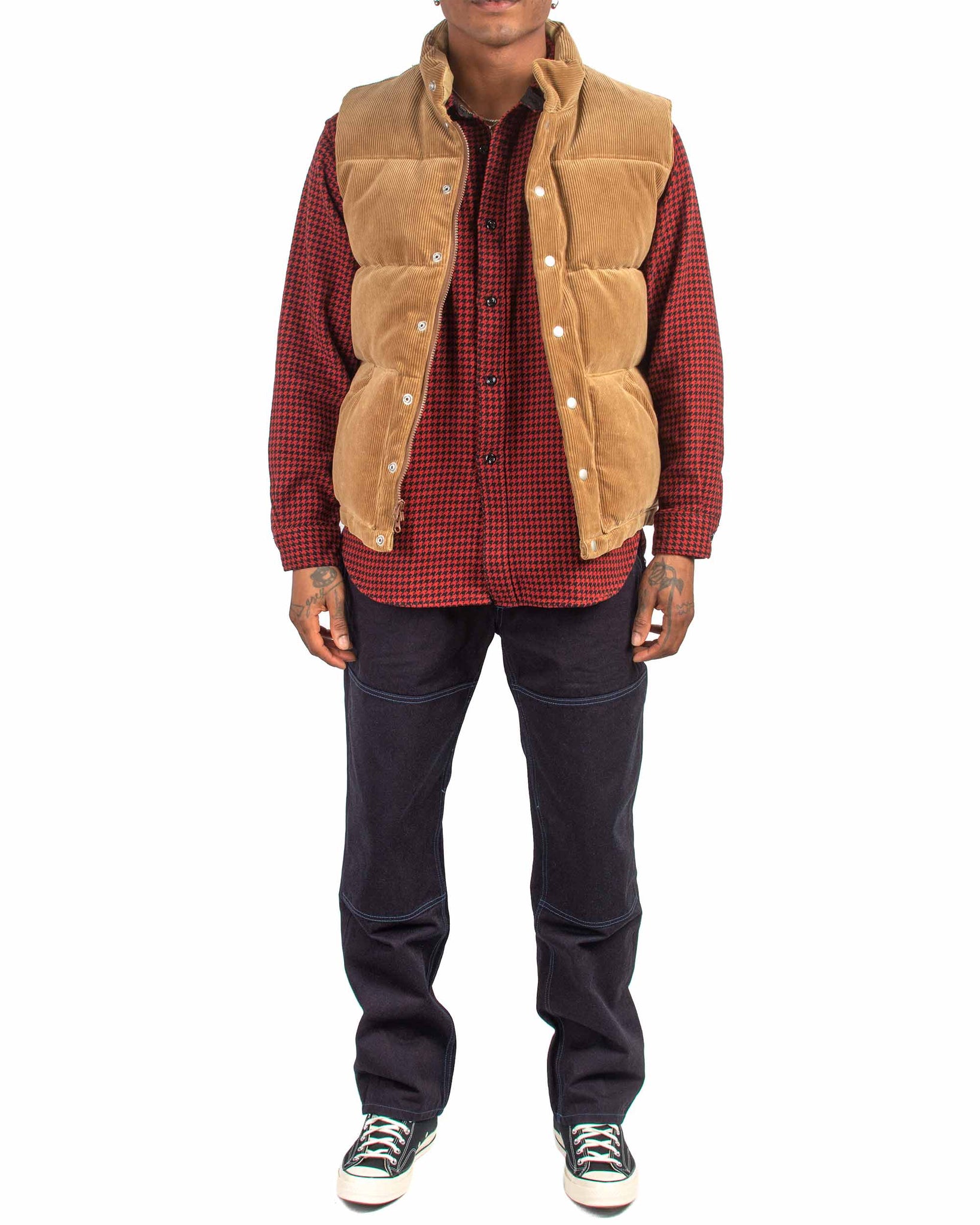 The Real McCoy's MJ21124 Corduroy Down Vest Brown