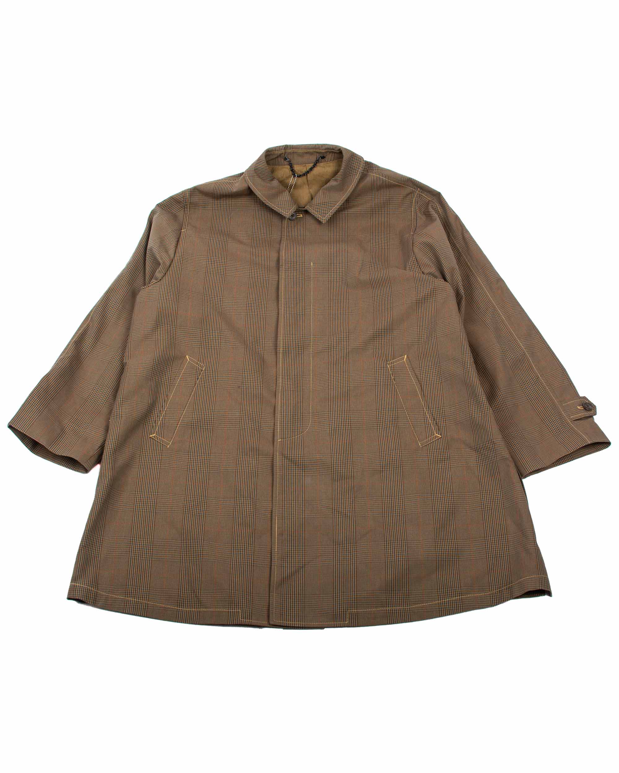 The Real McCoy s MJ22017 Plaid Check Rain Weather Coat Brown