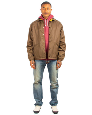 The Real McCoy's MJ22019 Nylon Cotton Lined Coach Jacket Brown Model