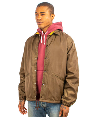 The Real McCoy's MJ22019 Nylon Cotton Lined Coach Jacket Brown Close
