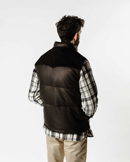 The Real McCoy's MJ22119 Deerskin Down Vest Black Back