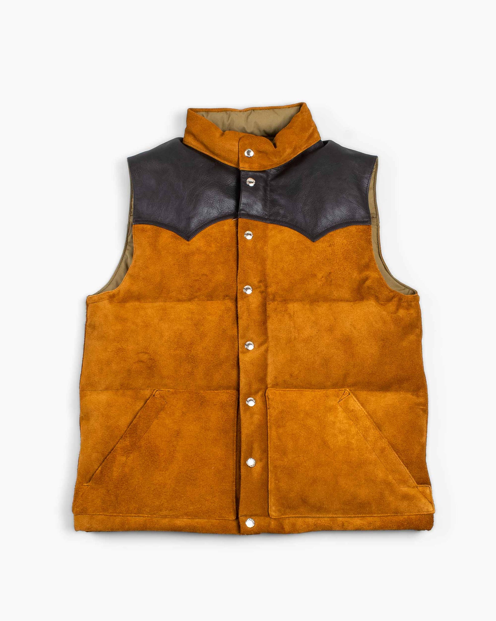 The Real McCoy's MJ22120 Roughout Down Vest Raw Sienna