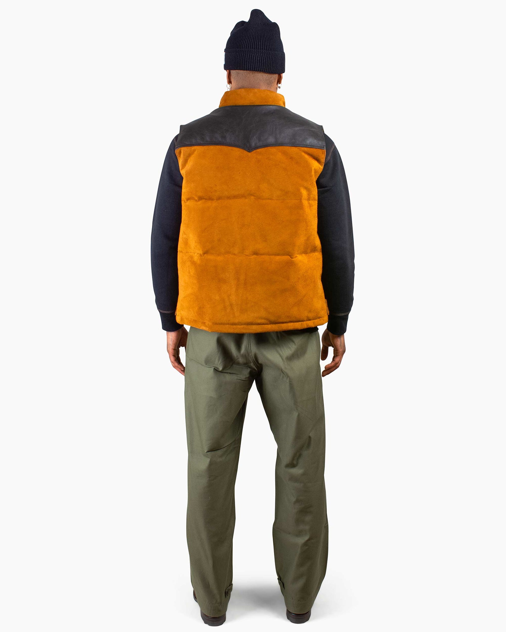 The Real McCoy's MJ22120 Roughout Down Vest Raw Sienna Back
