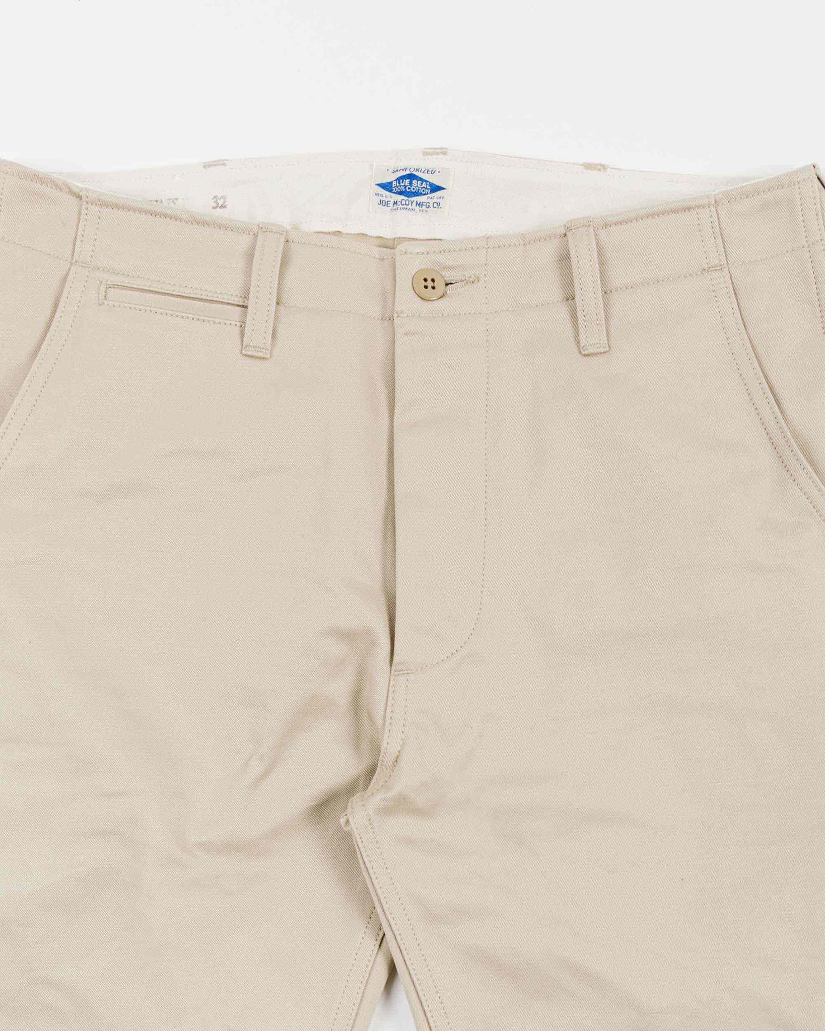 The Real McCoy's MP19010 Blue Seal Chino Trousers Beige Details