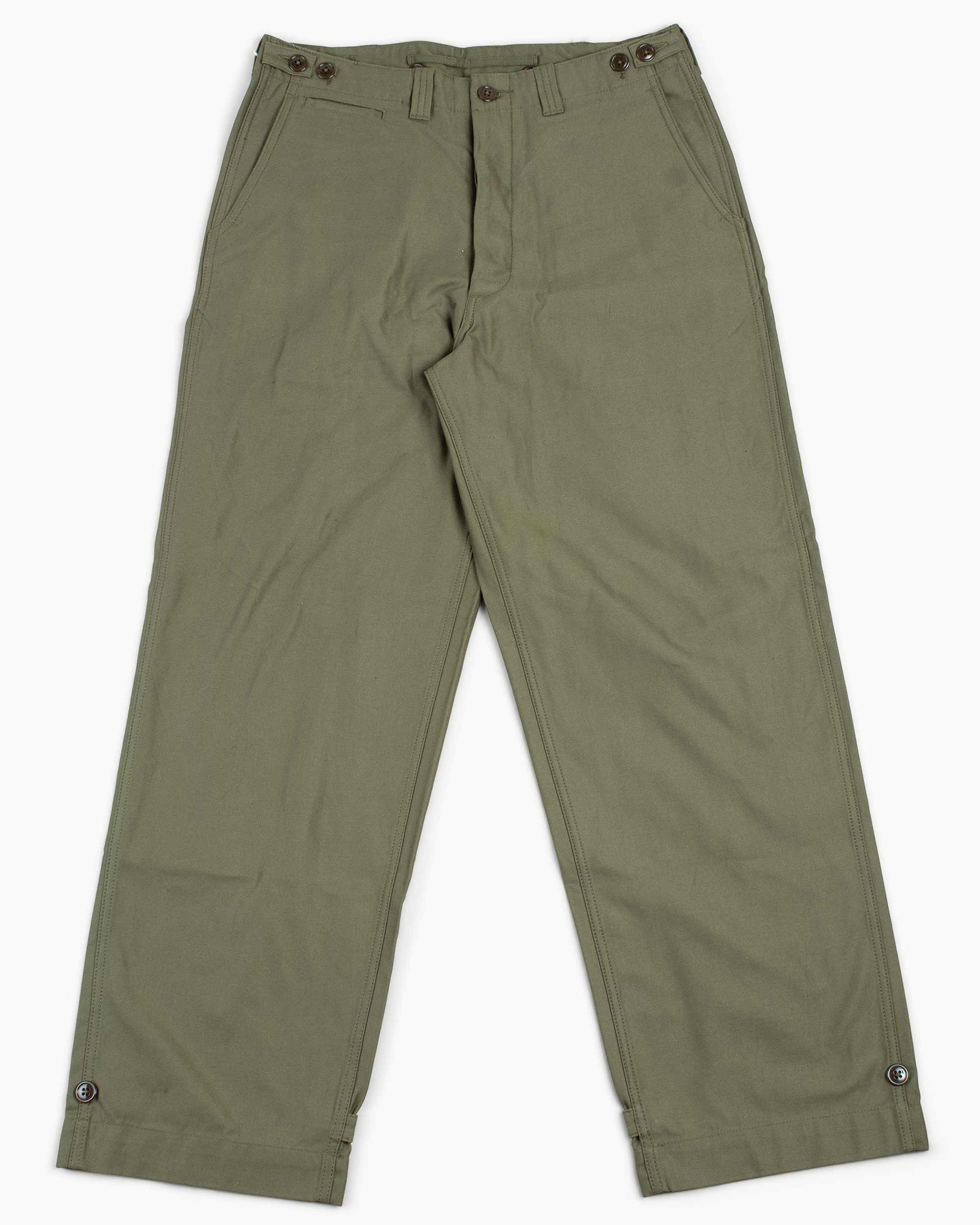 The Real McCoy's MP20103 Trousers, Field, Cotton O.D. Olive
