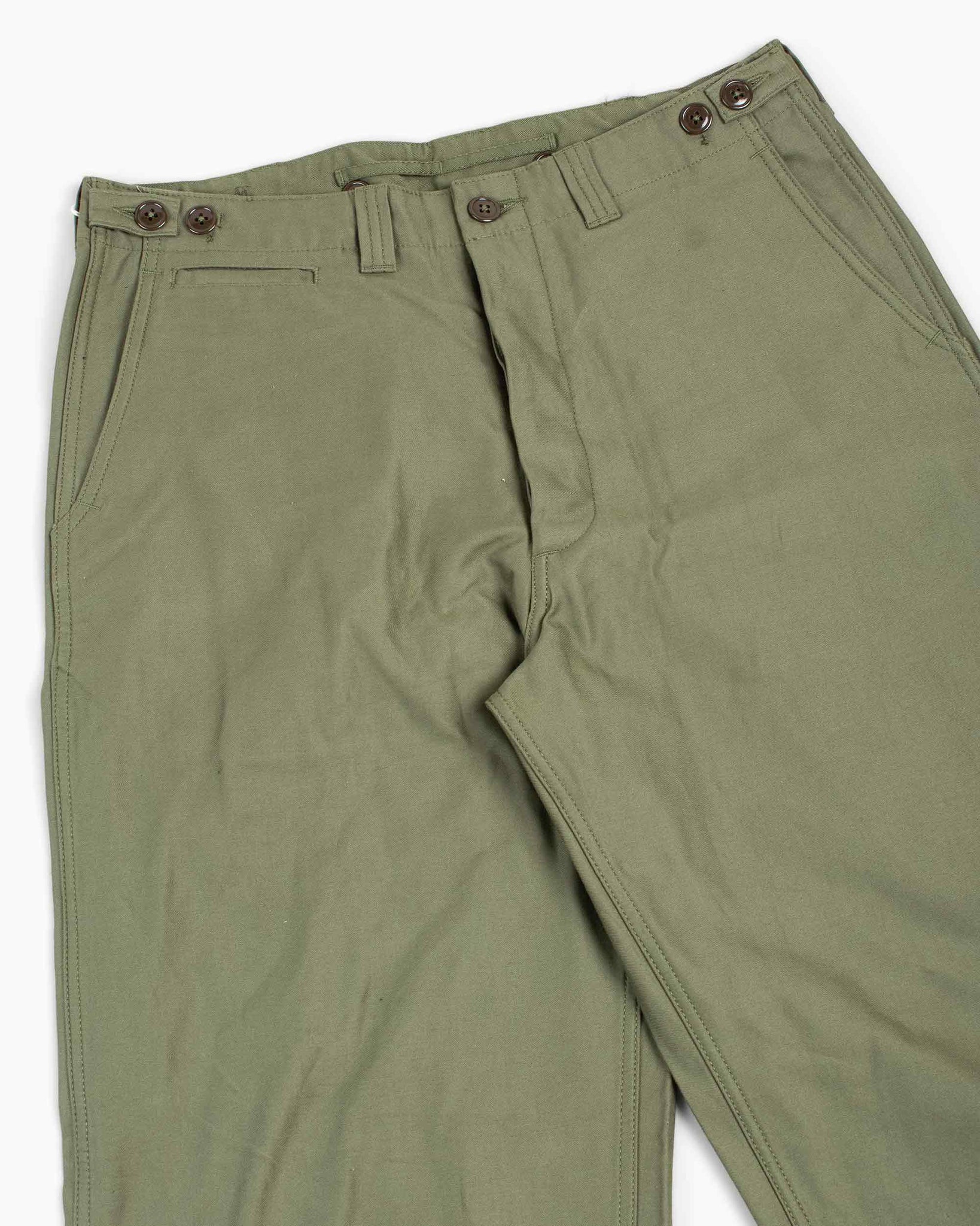 The Real McCoy's MP20103 Trousers, Field, Cotton O.D. Olive Details