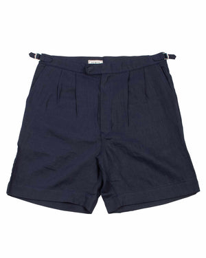 The Real McCoy's MP22017 Linen Pleated Short Pants Navy