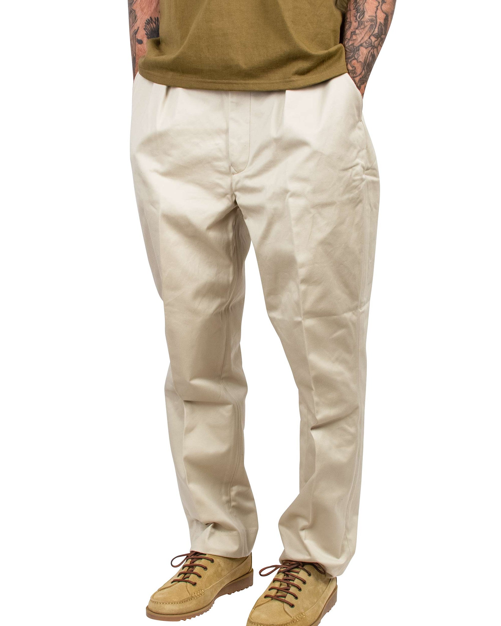 The Real McCoy's MP22018 1950s Cotton Chino Trousers / Beige Close