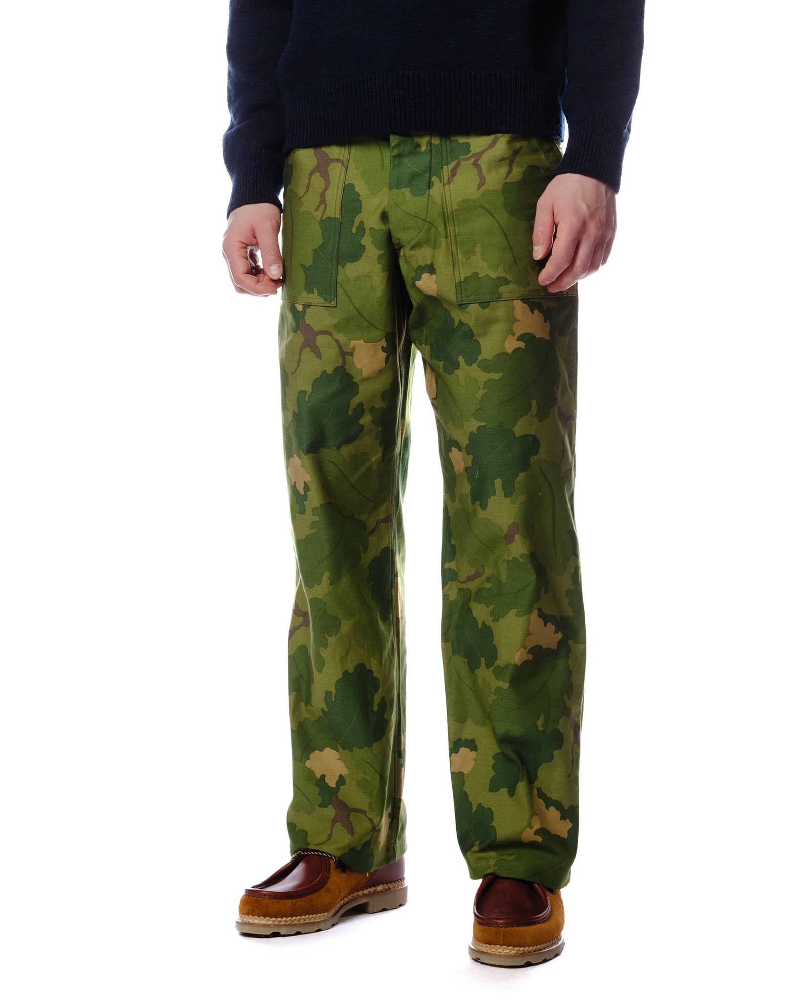 The Real McCoy's MP23001 Camouflage Civilian Trousers / Mitchell Pattern Green Front