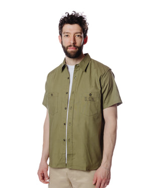 The Real McCoy's MS19017 N-3 Utility Shirt S/S Olive Front