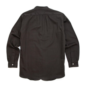The Real McCoy's MS20107 Double Diamond Band Collar Sateen Shirt Black