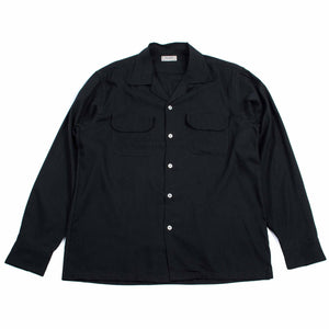 The Real McCoy's MS21009 Open Collar Rayon Shirt Black