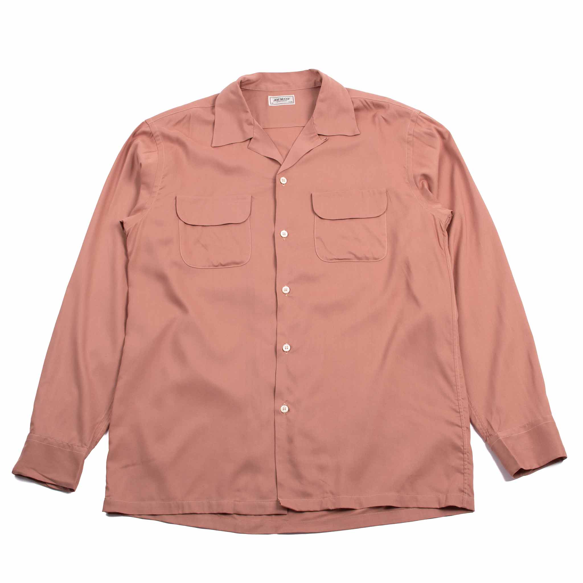 The Real McCoy's MS21009 Open Collar Rayon Shirt Pink