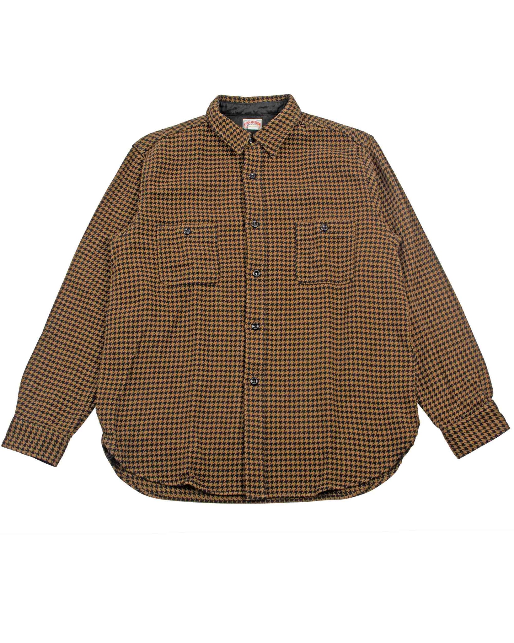 The Real McCoy's MS21102 8HU Houndstooth Flannel Shirt Mustard