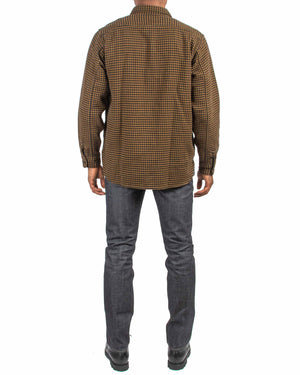 The Real McCoy's MS21102 8HU Houndstooth Flannel Shirt Mustard Back
