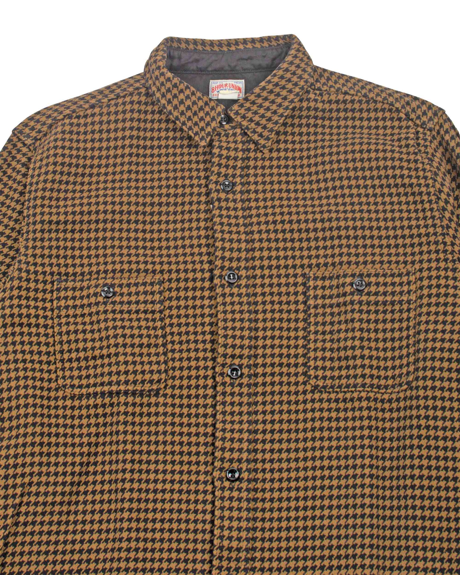 The Real McCoy's MS21102 8HU Houndstooth Flannel Shirt Mustard Detail