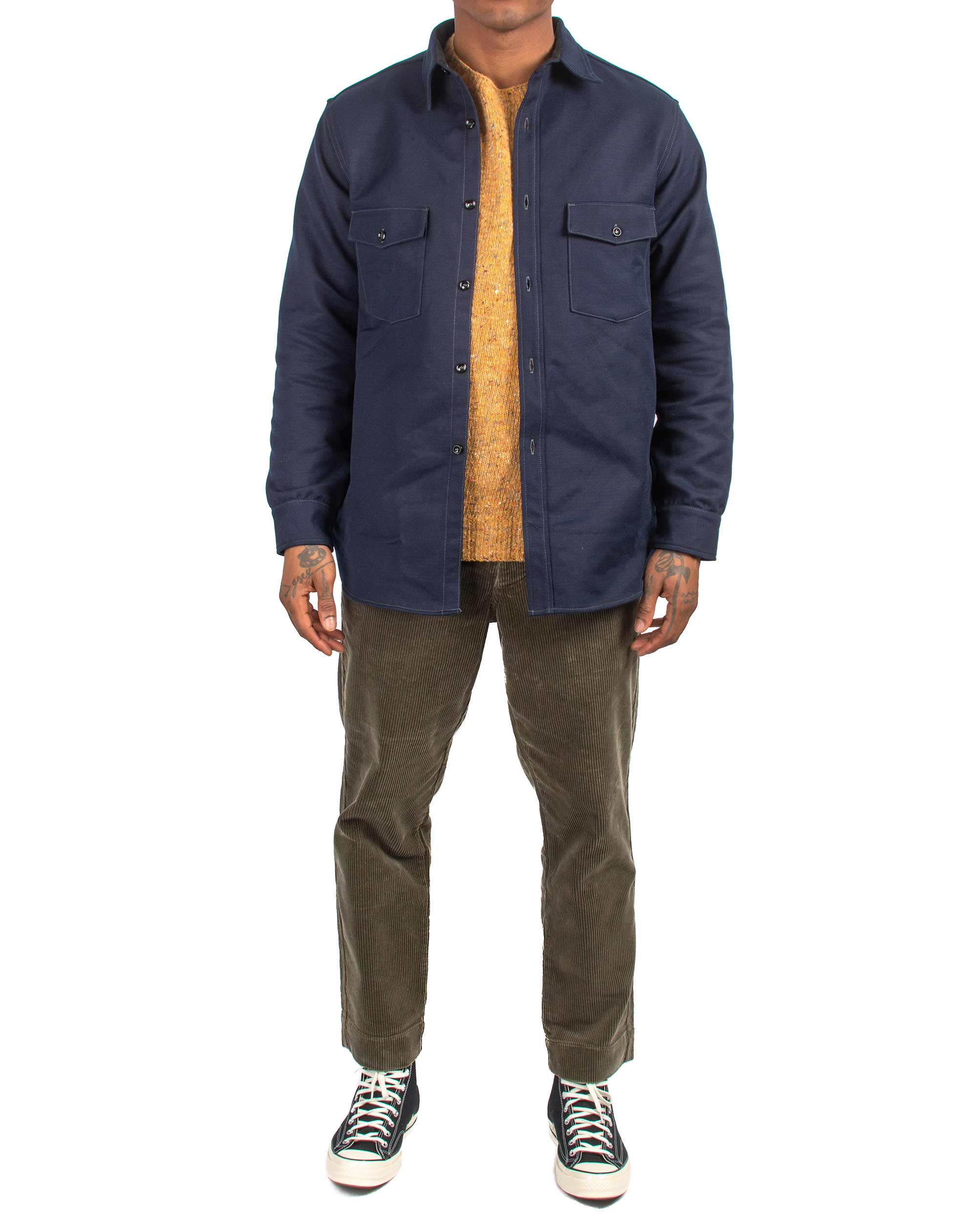 リアルマッコイズ MS21104 8HU ヘビーモールスキン シャツ ネイビー