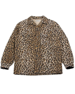The Real McCoy's MS21105 JM Leopard Fur Open Collar Shirt Beige
