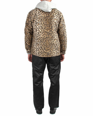 The Real McCoy's MS21105 JM Leopard Fur Open Collar Shirt Beige Back