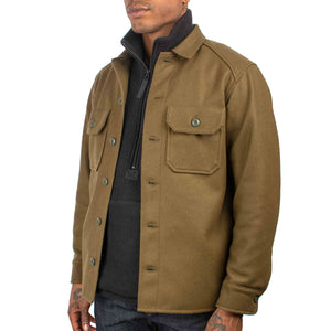 The Real McCoy's MS21107 Shirt, Cold Weather, Field, Wool/Nylon Olive Close