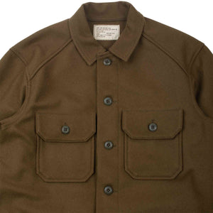 The Real McCoy's MS21107 Shirt, Cold Weather, Field, Wool/Nylon Olive Detail