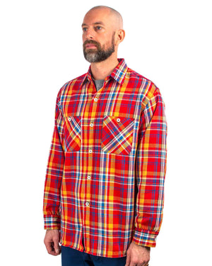 The Real McCoy's MS22005 8HU Check Flannel Shirt Red Close