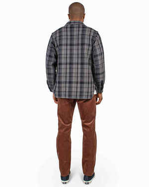The Real McCoy's MS22101 8HU Heavy Weight Flannel Shirt Grey Back